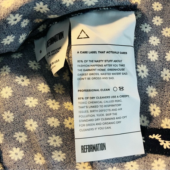 Reformation Heidi Navy And White Floral Midi Dress. - Picture 11 of 12